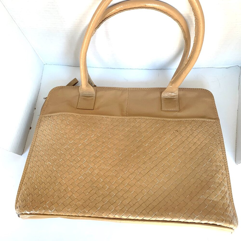 BASKETWEAVE FRONT PURSE BAG POCKETBOOK COMPUTER BAG See Measurements
